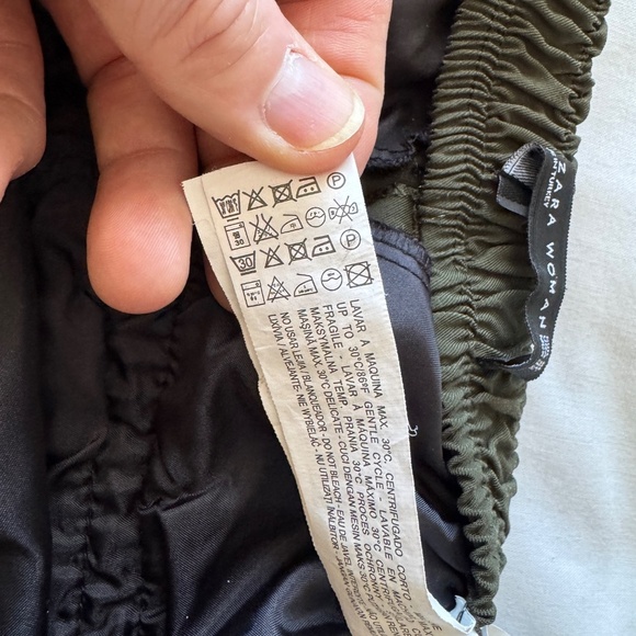 Zara Woman Lightweight Viscose X-Large Capris Army Green Comfort Waist Festival - Picture 9 of 14